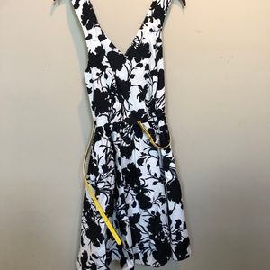 Elle Black and White floral with Crisscross Back